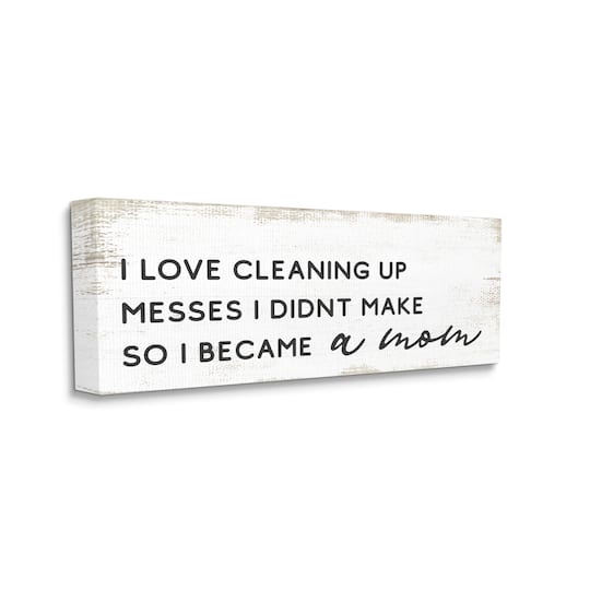Stupell Industries Funny Became A Mom Phrase Charming Family Design Canvas Wall Art